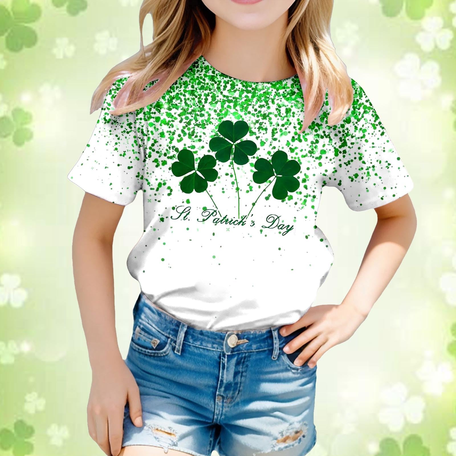 Kinder T-Shirt mit Druck Kurzarm Rundhalsausschnitt für Mädchen Jungen
