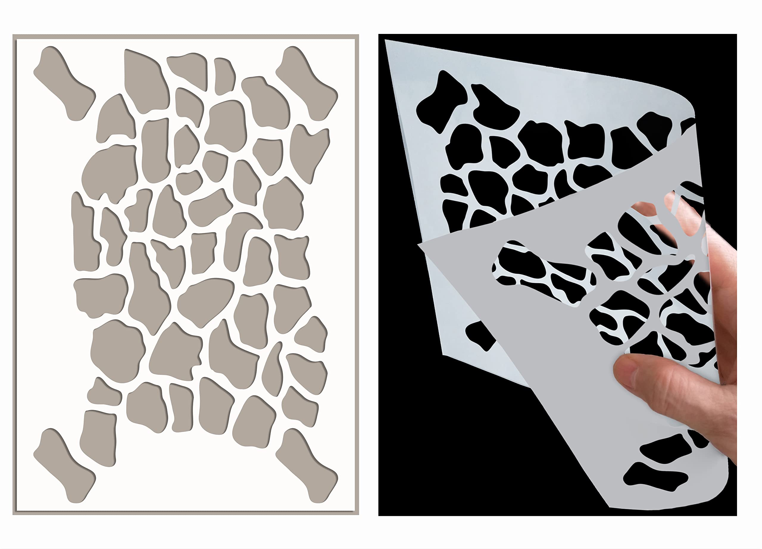 ED Laser Studio Giraffe Stencil Animal Print Skin Pattern Painting Furniture Wall Fabric Canvas Wood Crafts Reusable Template TE485