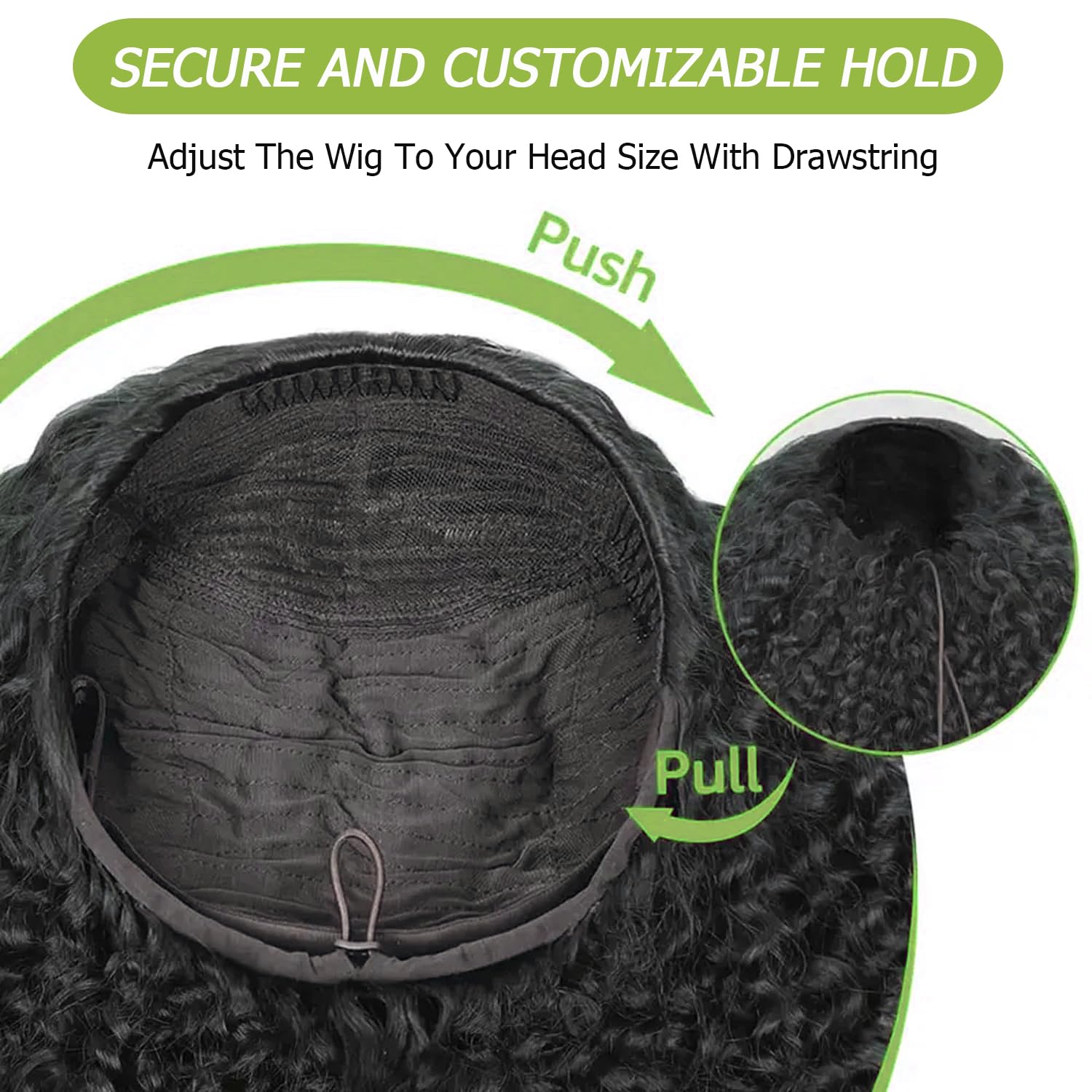 Curly Half Wig Human Hair Kinky Curly Glueless Wear Go 3 In 1 Half Wigs with Drawstring Seamless Flip Over No Glue No Lace Headband Human Hair Wig for Women 180% Density 20 Inch
