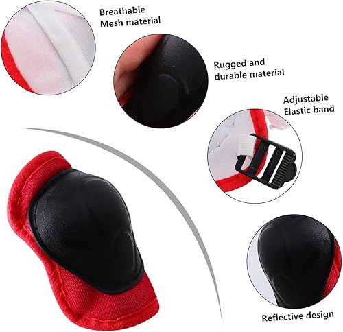 Miniatura 3 de Toddmomy 2 juegos de equipo de patinaje sobre ruedas, traje de ciclismo, rodilleras para niños, rodillera para deportes montar, coderas al aire