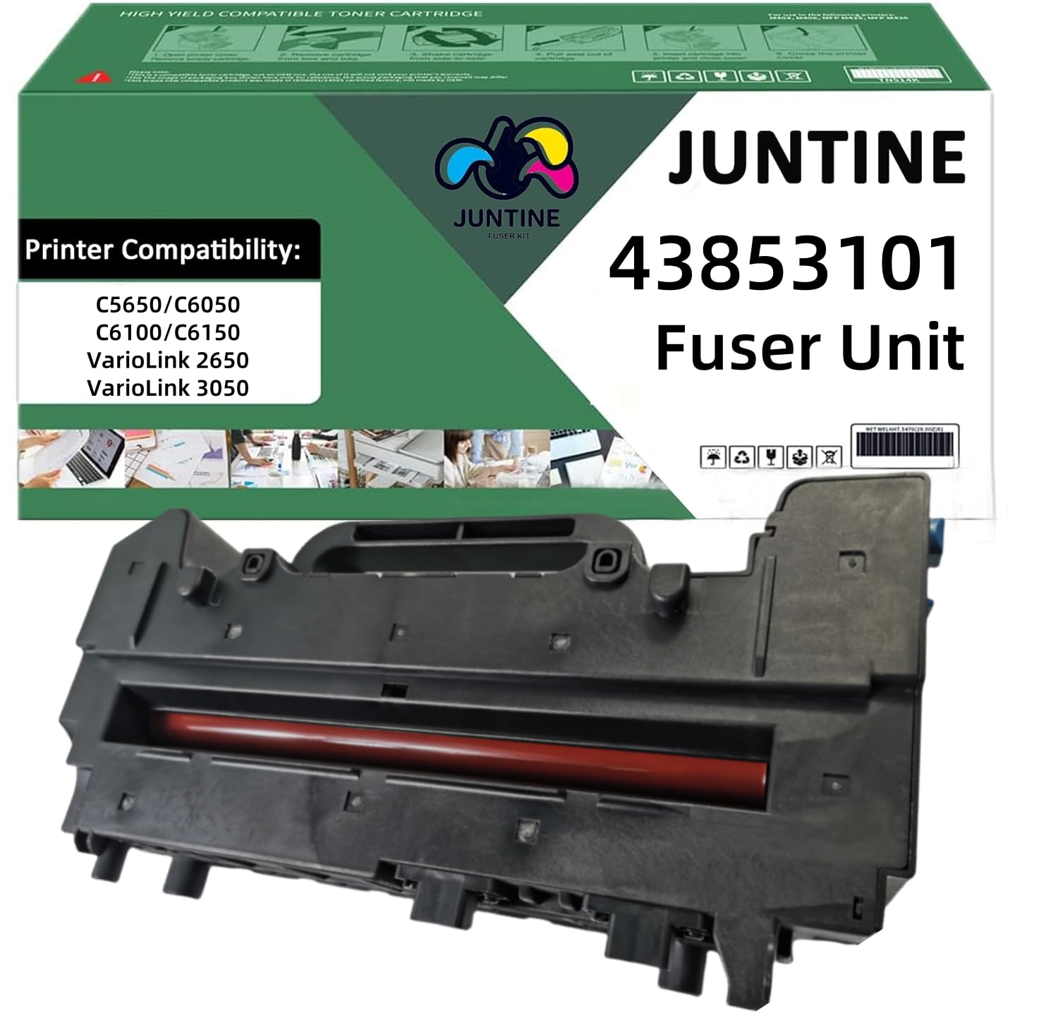 JUNTINE 43853101 Fuser Unit Replacement for Okidata 43853101 Fuser Unit Compatible with Okidata C5650 C6050 C6100 C6150 VarioLink 2650 VarioLink 3050 Printers(110V-60K,1-Pack)