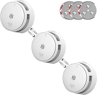 SAVS S10-W Funkvernetzter Rauchmelder - RF Rauchwarnmelder Vernetzt - 10 Jahre Batterie - Feuermelder – Funkrauchmelder - Optional WLAN - Magnetische Montage ohne Bohren – Weiß - 3er Set