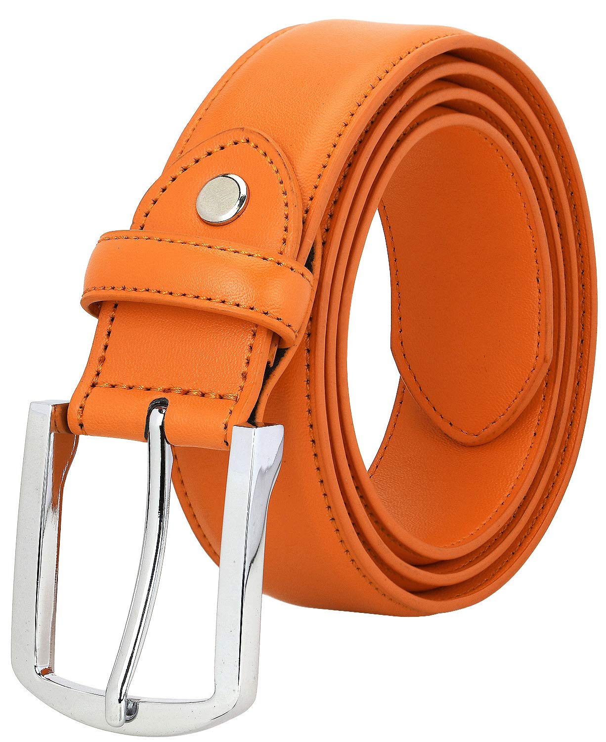 Falari Men Genuine Leather Casual Dress Belt With Single Prong Buckle Classic Style Belt