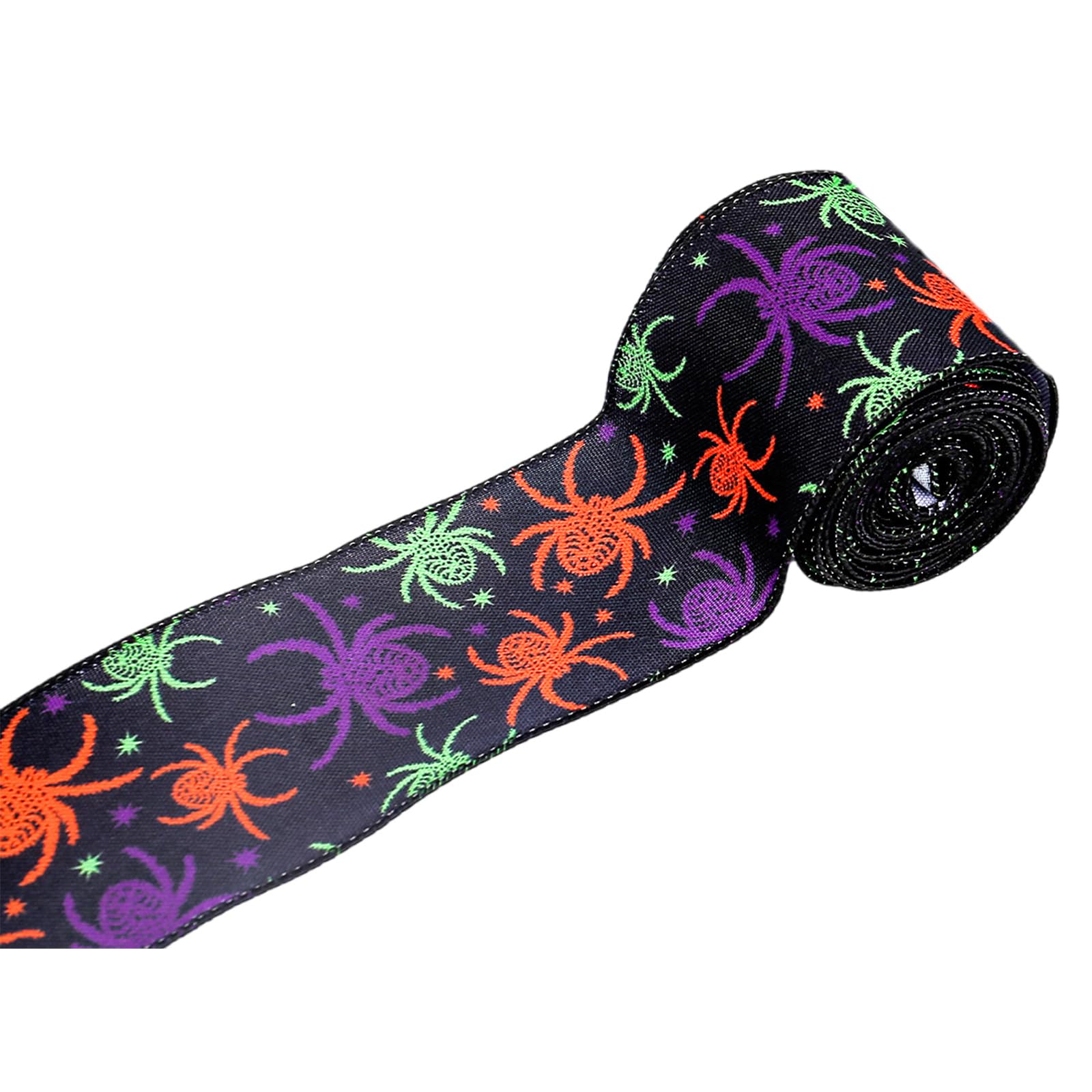 Buxuaaaa B Uxuaaaa Festival Halloween Craft Ribbon Wide 2.5Inch Wire Edged Wreath Craft Ribbon Festival Giftbox Wrapping Decor 5Yard Roll Supplies
