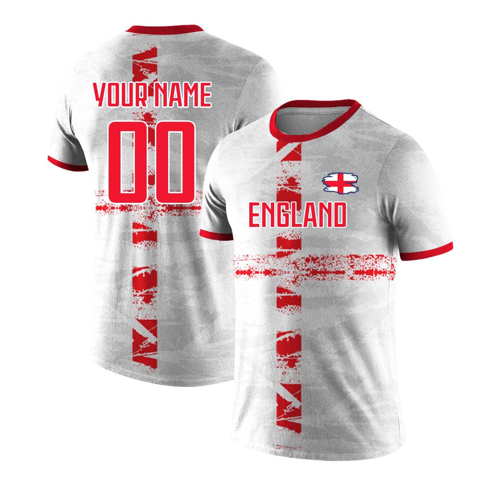 Custom England World Cup 2026 Football Shirt Personalised Name Number Fan Top