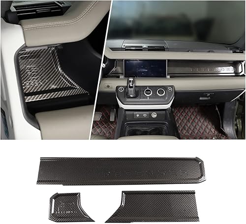 Miniatura 1 de YIWANG Cubierta de panel de decoración de pasajeros de fibra de carbono ABS para Land Rover Defender 90 110 2020-2022 LHD accesorios de automóvil