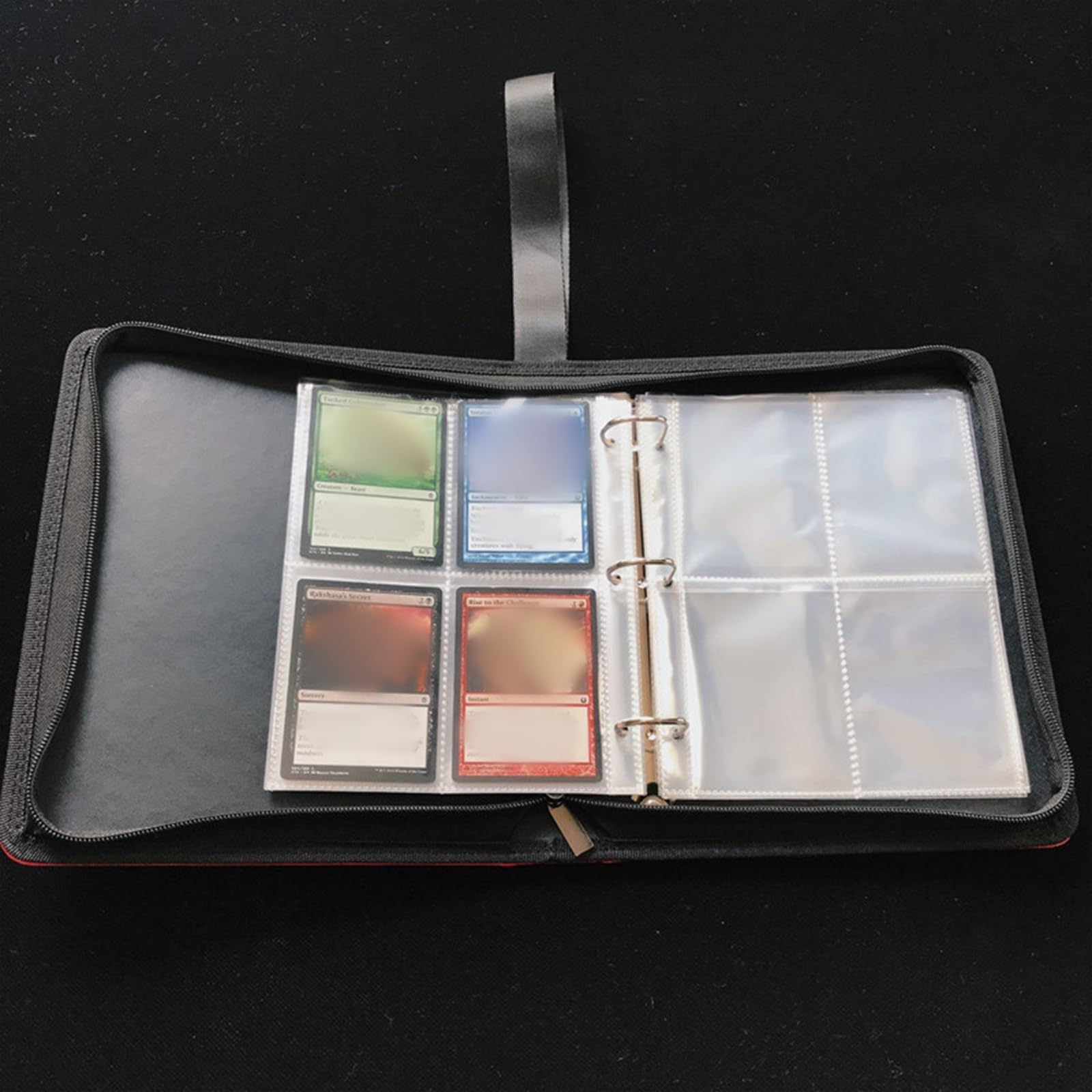 Porta carte per album da collezione double face per carte da gioco, rilegatura a doppio lato