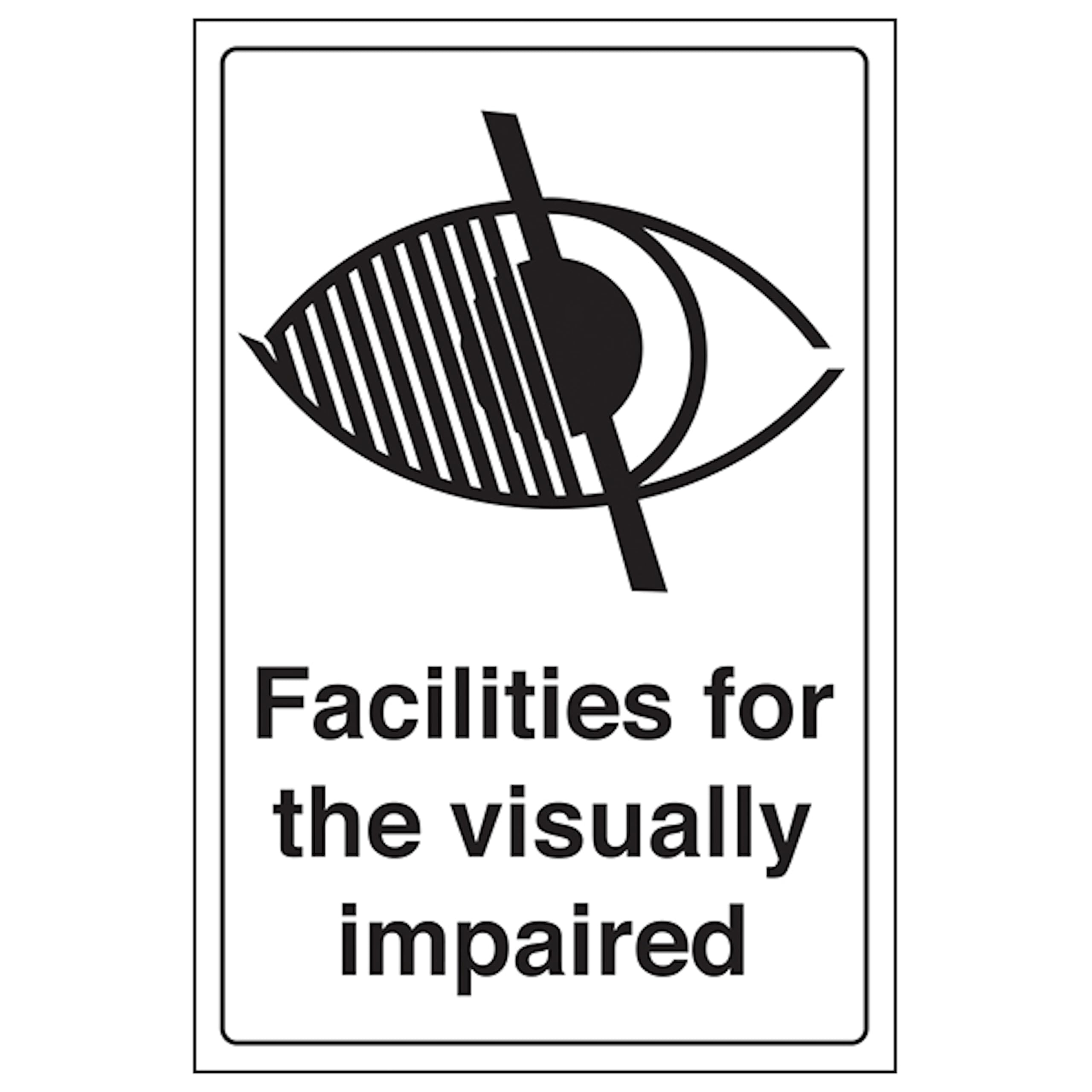 V Safety Facilities For The Visually Impaired 200 x 300mm - 2mm Rigid Plastic Safety Sign