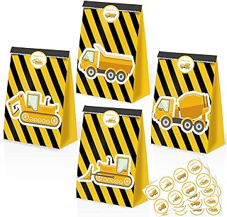 24pcs Construction Party Bags Construction Party Favors Truck Themed Birthday Party Supplies Boys Construction Birthday Party Supplies Construction Theme Birthday Party Supplies