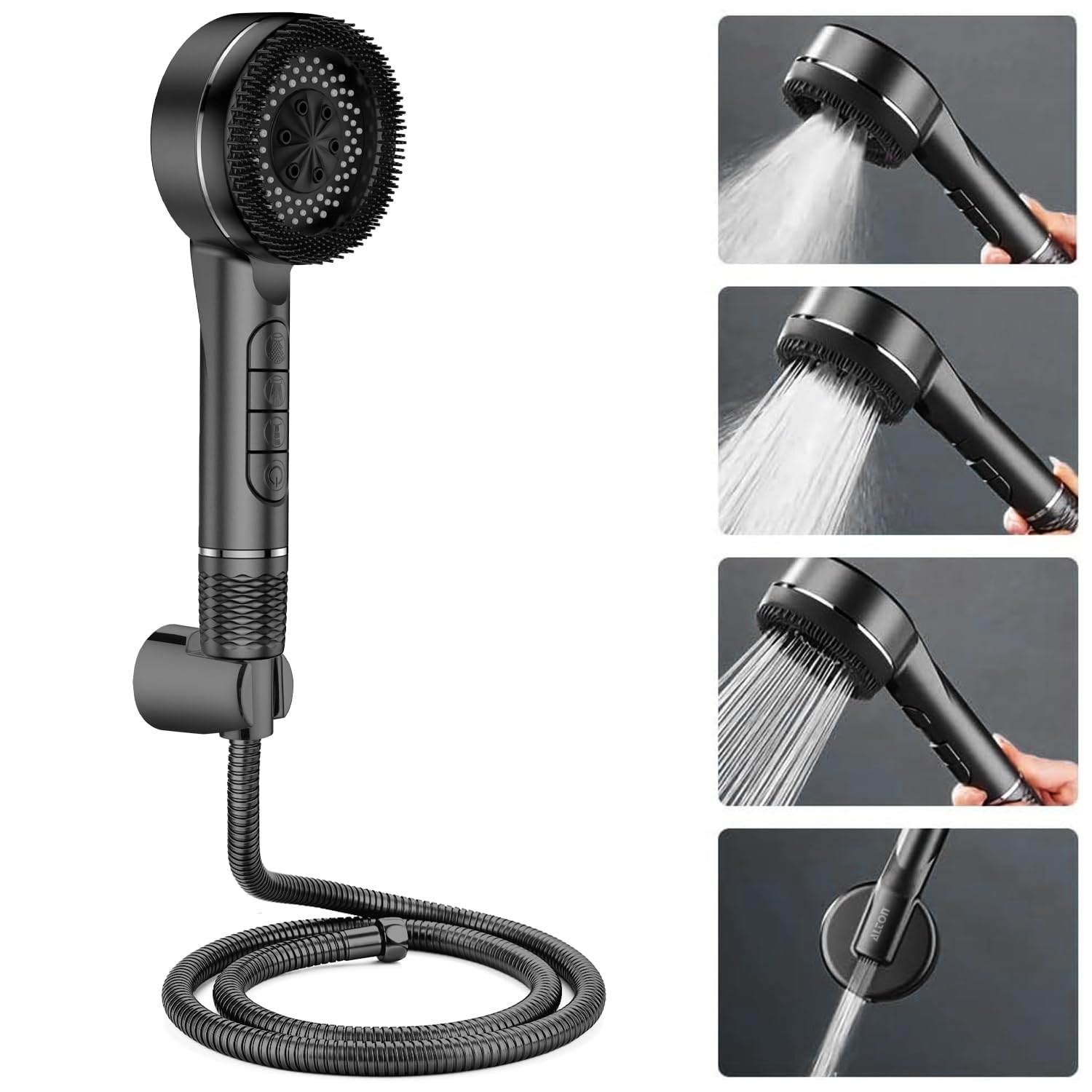 ALTON Black Hand Shower - 4 Spray Modes -8 ALTON Black Hand Shower - 4 Spray Modes -8