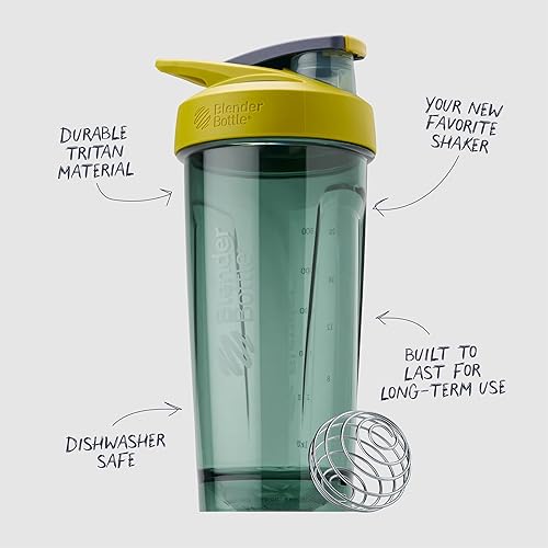 Miniatura 9 de BlenderBottle Strada - Vaso agitador perfecto para batidos de proteínas y antes del entrenamiento, 24 onzas, morado