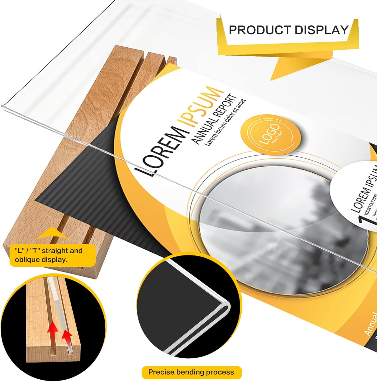 6 Packs Acrylic Sign Holder, ToyaJeco Clear T Shape Table Top Display