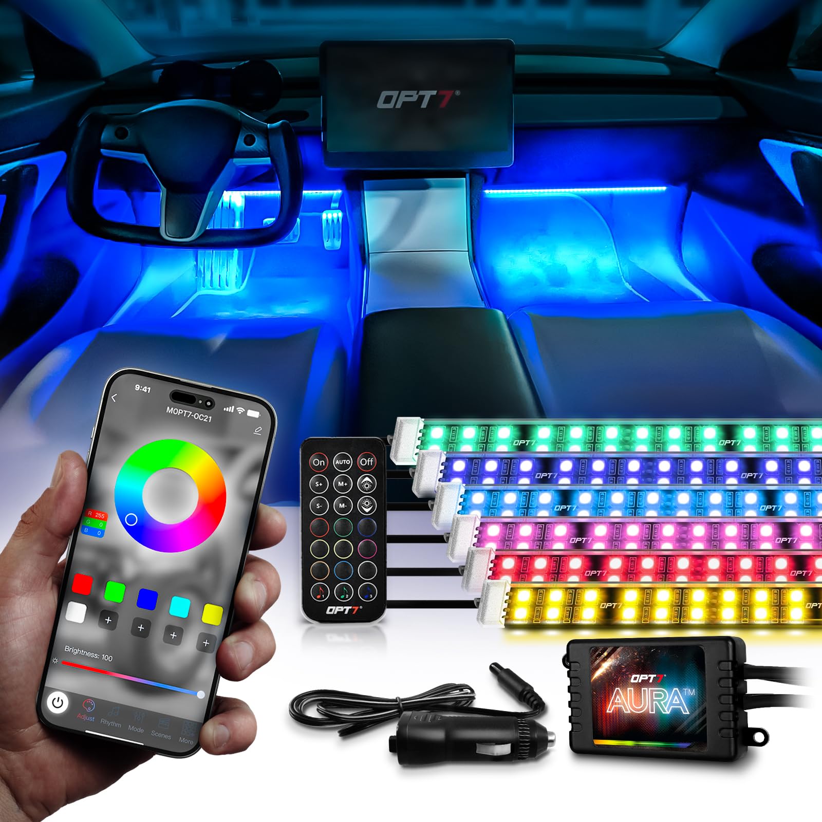 OPT7 Aura Pro Double LED Interior Strip Lights