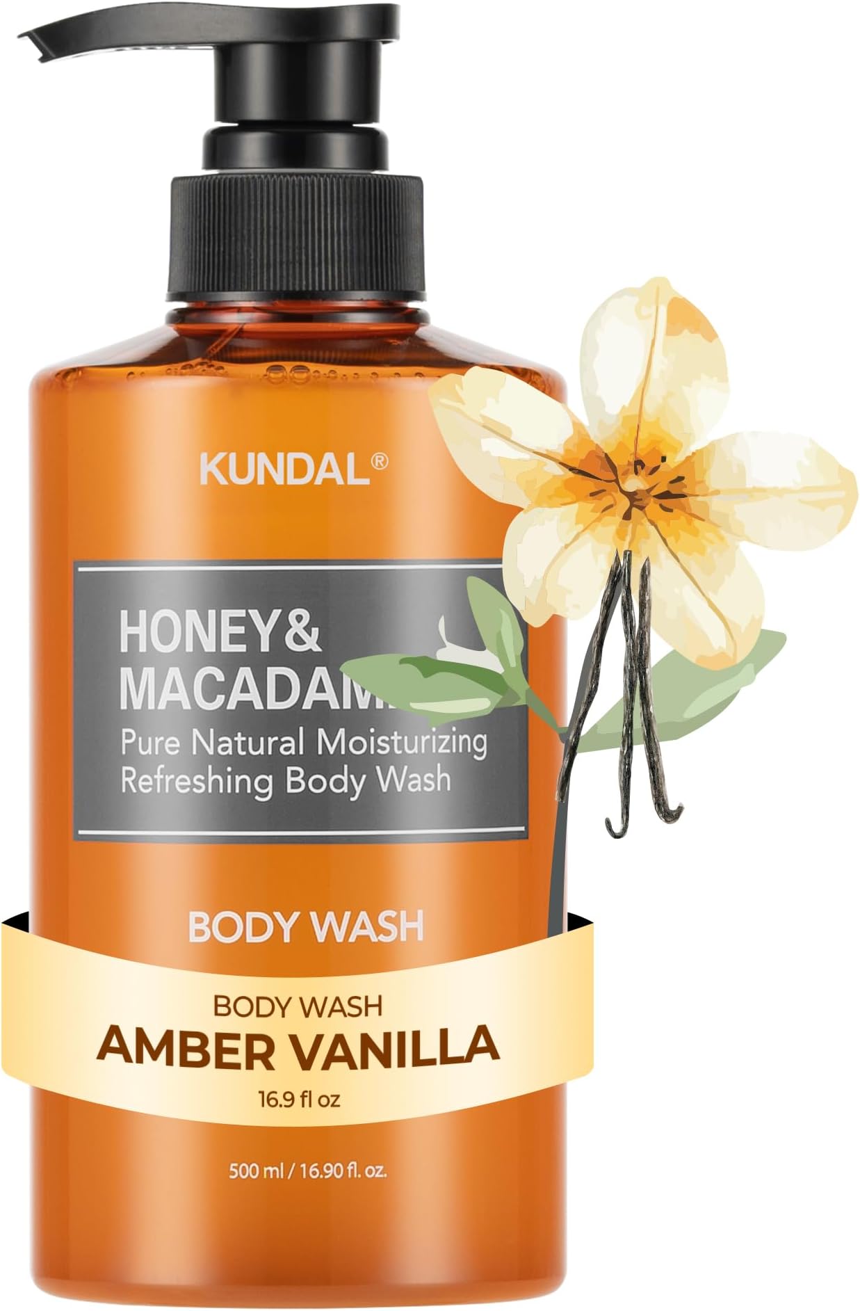 – [KUNDAL] Pure Body Wash 500ml (Amber Vanilla)