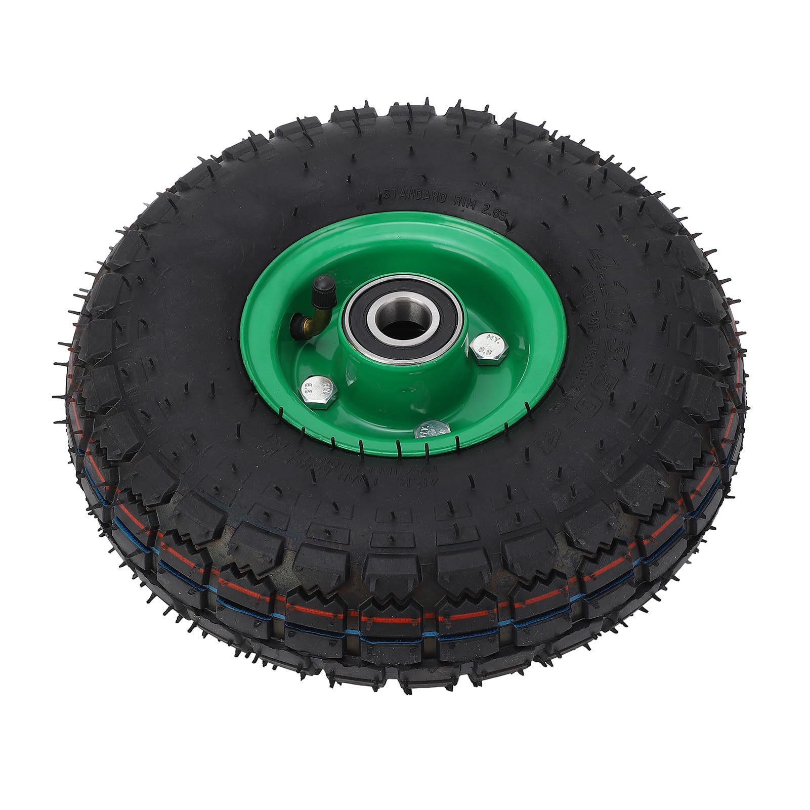 Sostituzione Ruote in Gomma da 10 Pollici 4.10/3.50-4 Pneumatici gonfiabili compatibili con carrelli da Giardino, carrelli e carriole - capacità di carico 250 kg - Cuscinetto