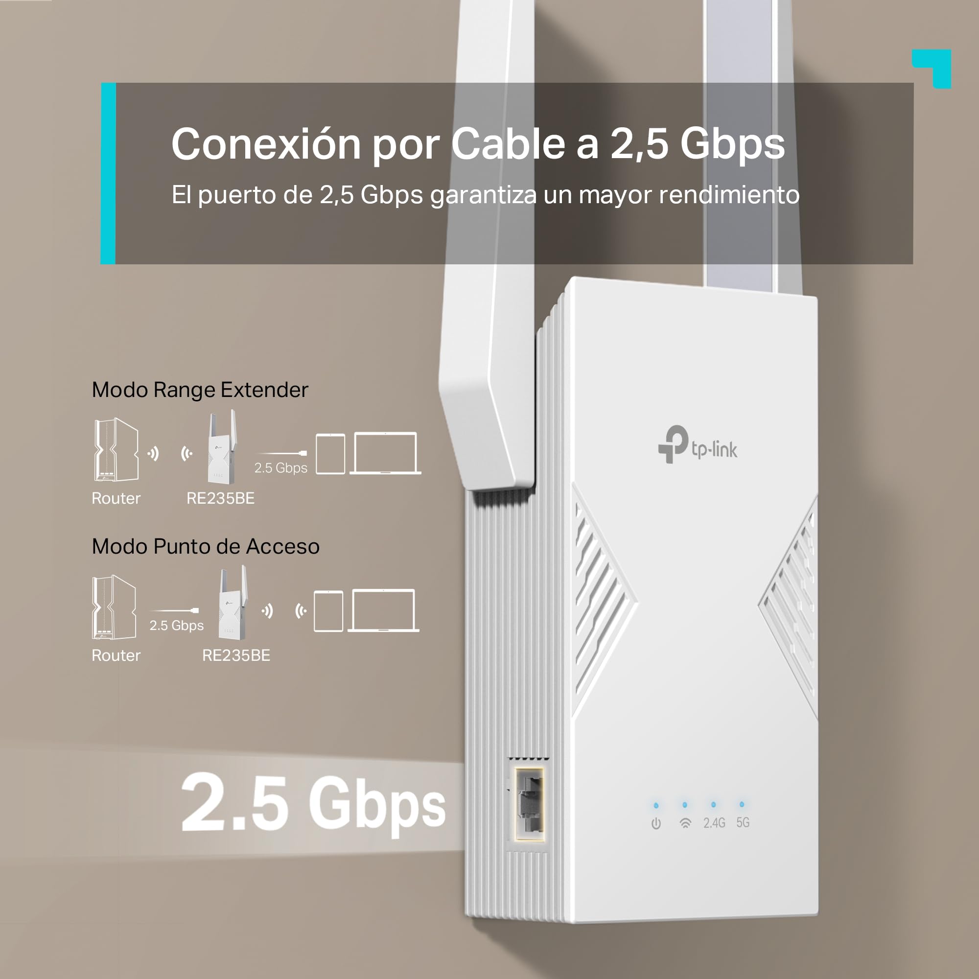 TP-Link RE235BE BE3600 Dual-Band Wi-Fi 7 WLAN Repeater
