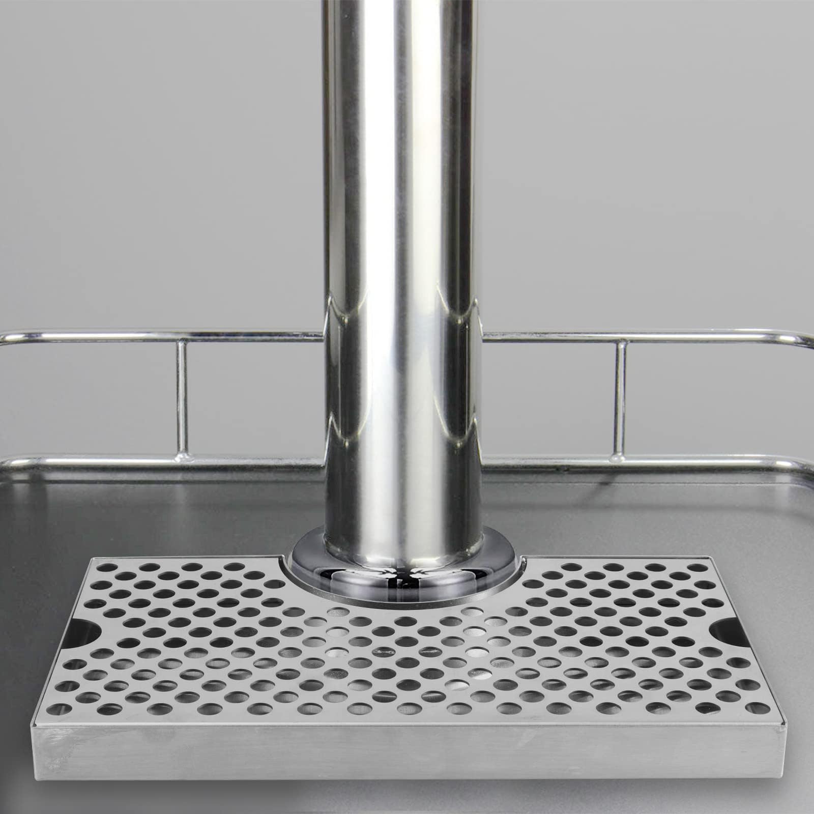 Bandeja de goteo de acero inoxidable para grifo de cerveza, bandeja de goteo de barril de cerveza con drenaje para torres de cerveza, bandeja de goteo Kegerator fácil de limpiar para el hogar, pub