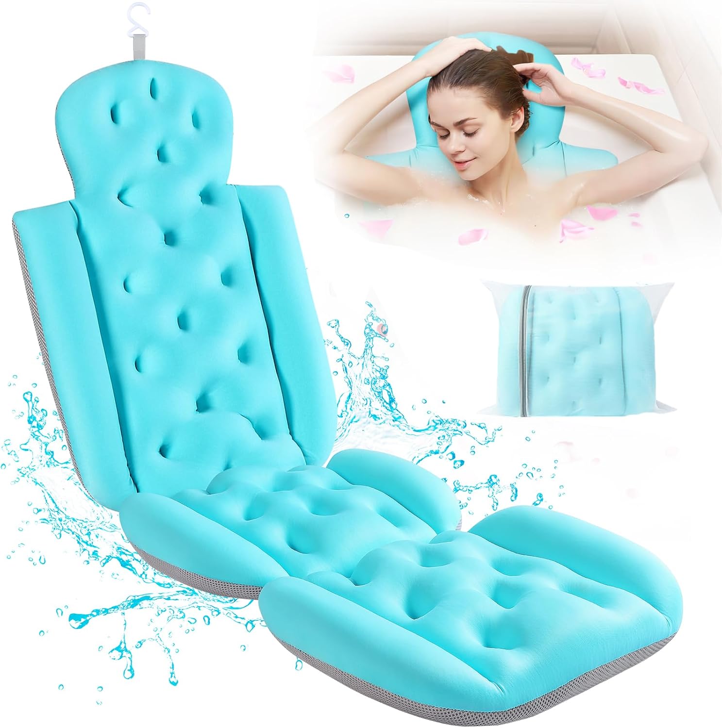 Amazon.com: Luxury Full Body Bath Pillow for Bathtub, Bathtub Mat for ...