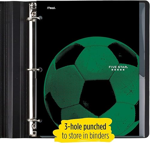 Miniatura 6 de Five Star Carpeta, 4 bolsillos, carpeta de papel resistente al agua, diseños deportivos surtidos, diseño seleccionado para ti, 1 unidad (33176)