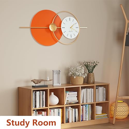 Miniatura 7 de Reloj de pared grande, redondo, decorativo, silencioso, funciona con pilas, moderno, decoración de pared, para el hogar, sala de estar, dormitorio,