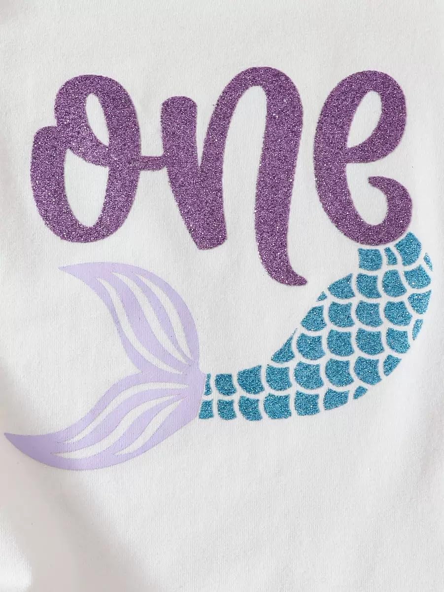 Baby Girls 1st/2nd Baby Girls 1st/2nd First Birthday Outfits Cotton Romper mermaid first birthday outfit Skirt