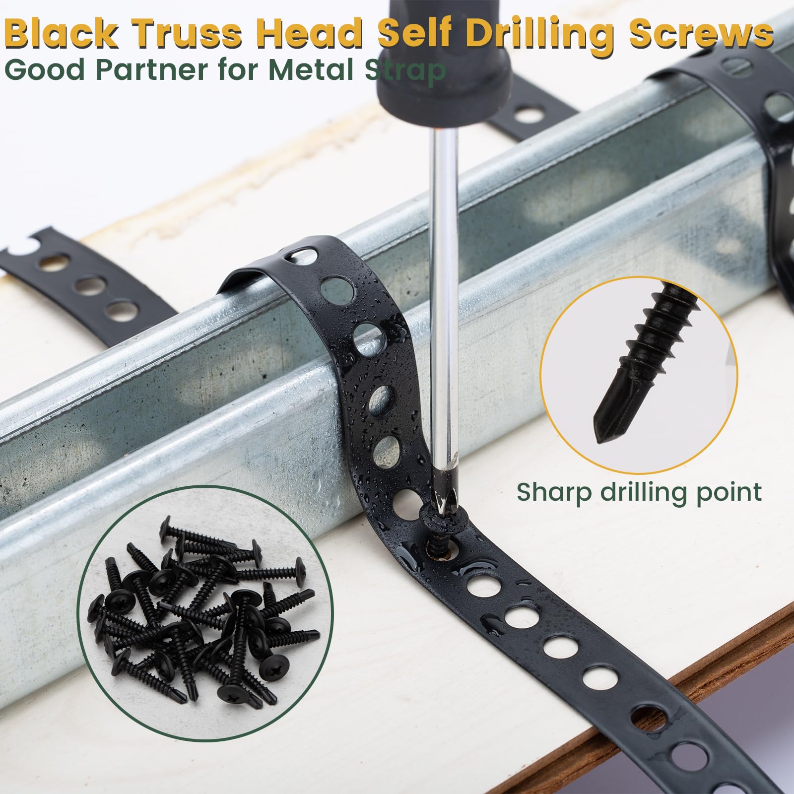 Black Metal Strapping - 33 Feet, 3/4 Inch Holes -4
