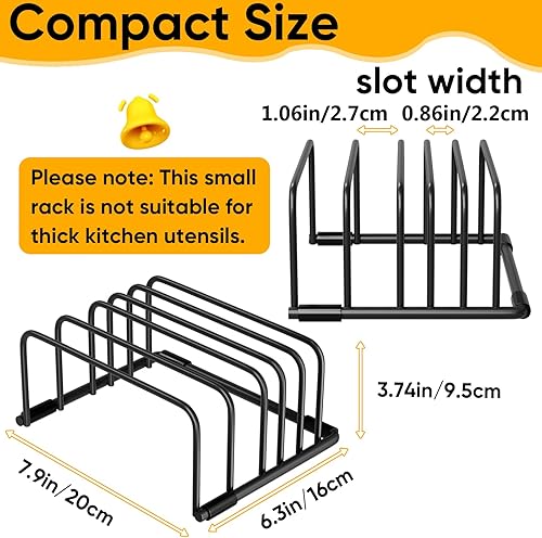 Miniatura 2 de Estante organizador de tablas de cortar de 5 ranuras, almacenamiento de cocina que ahorra espacio para tablas de cortar, utensilios para hornear y