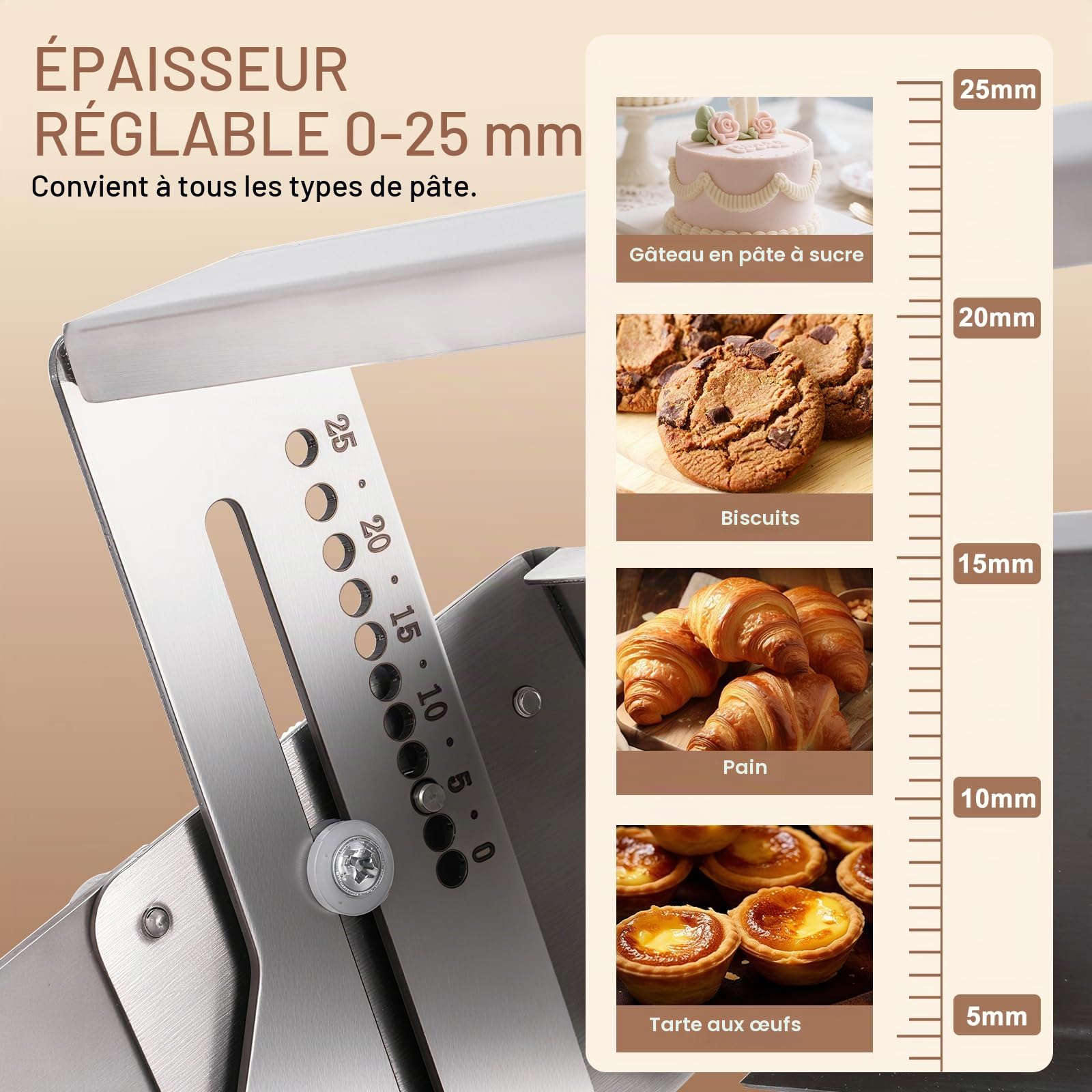 YUCHENGTECH Laminoir Patisserie Pate Feuilletee 30cm,Acier Inoxydable