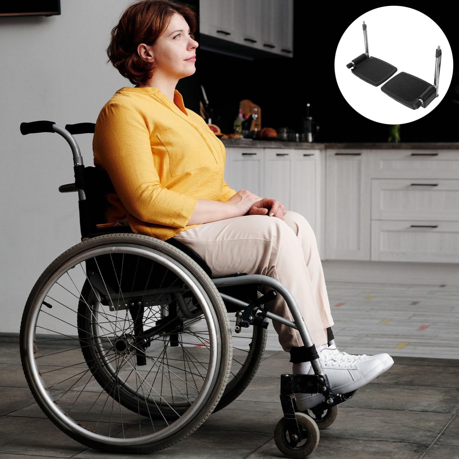 minkissy Reposapiés para Silla de Ruedas Reemplazo de Reposapiés de Aluminio para Silla de Ruedas Plegables para Uso Doméstico
