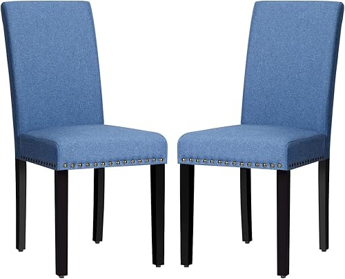 NAFORT Juego de 2 sillas de comedor tapizadas, sillas de cocina con patas de madera, sillas modernas de alta gama para cocina, comedor, dormitorio,