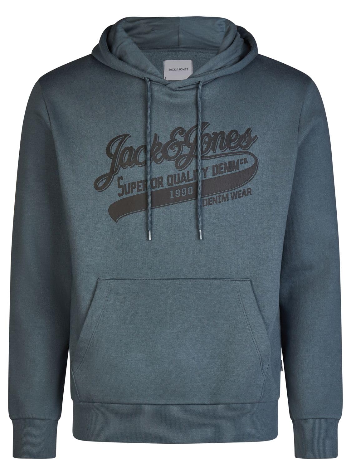 JACK & JONES JJEADRIAN Felpa con cappuccio da uomo, vestibilità normale, con cappuccio, con stampa, nero, grigio, verde, marrone, beige, blu, S, M, L, XL, XXL, 3XL
