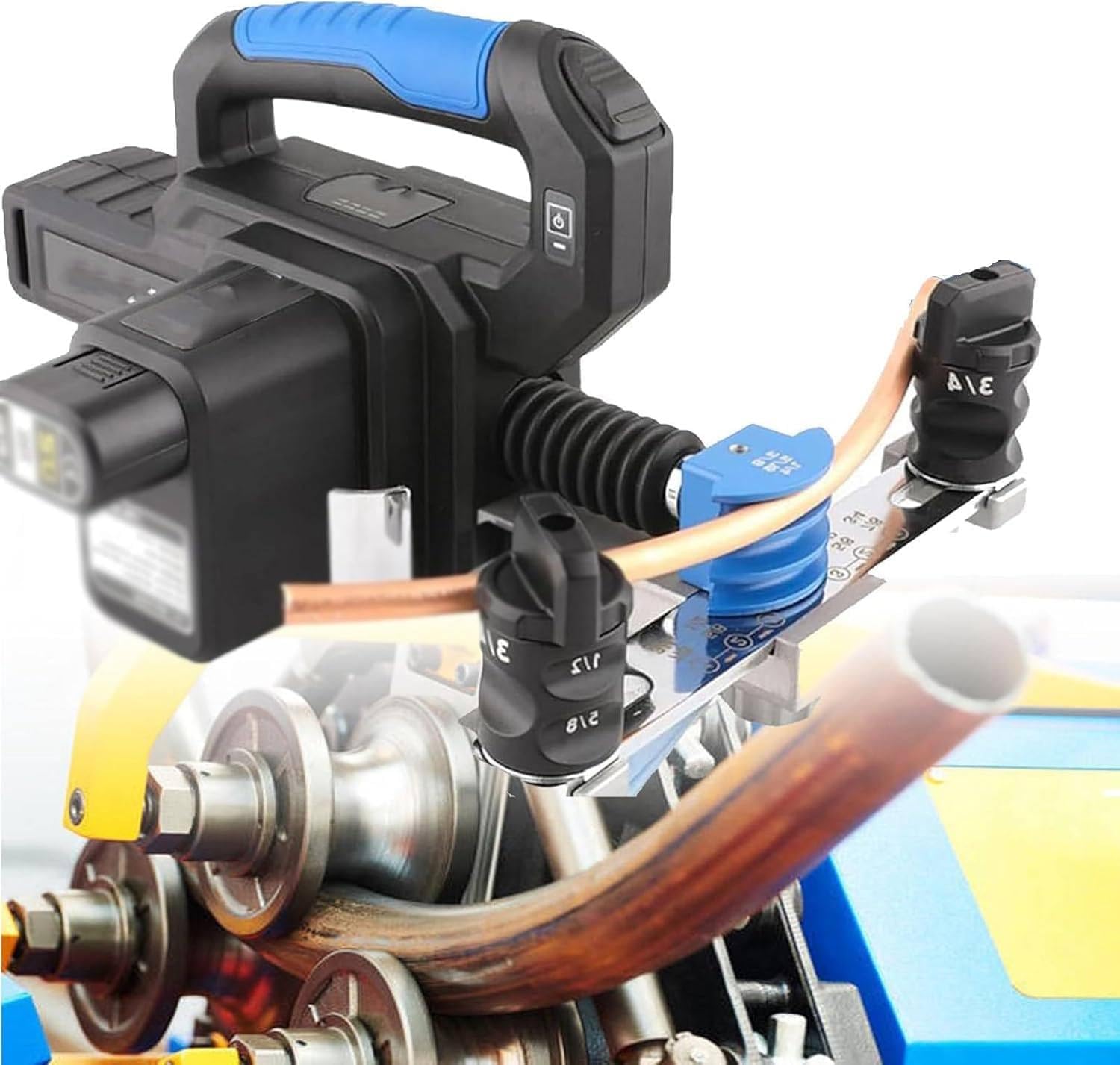 Kit de herramientas para doblar tubos eléctricos, doblador de tubos eléctricos para tubos de cobre suave, curva de 90° con troqueles de 1/4 a 7/8, ideal para tuberías de cobre y fontanería