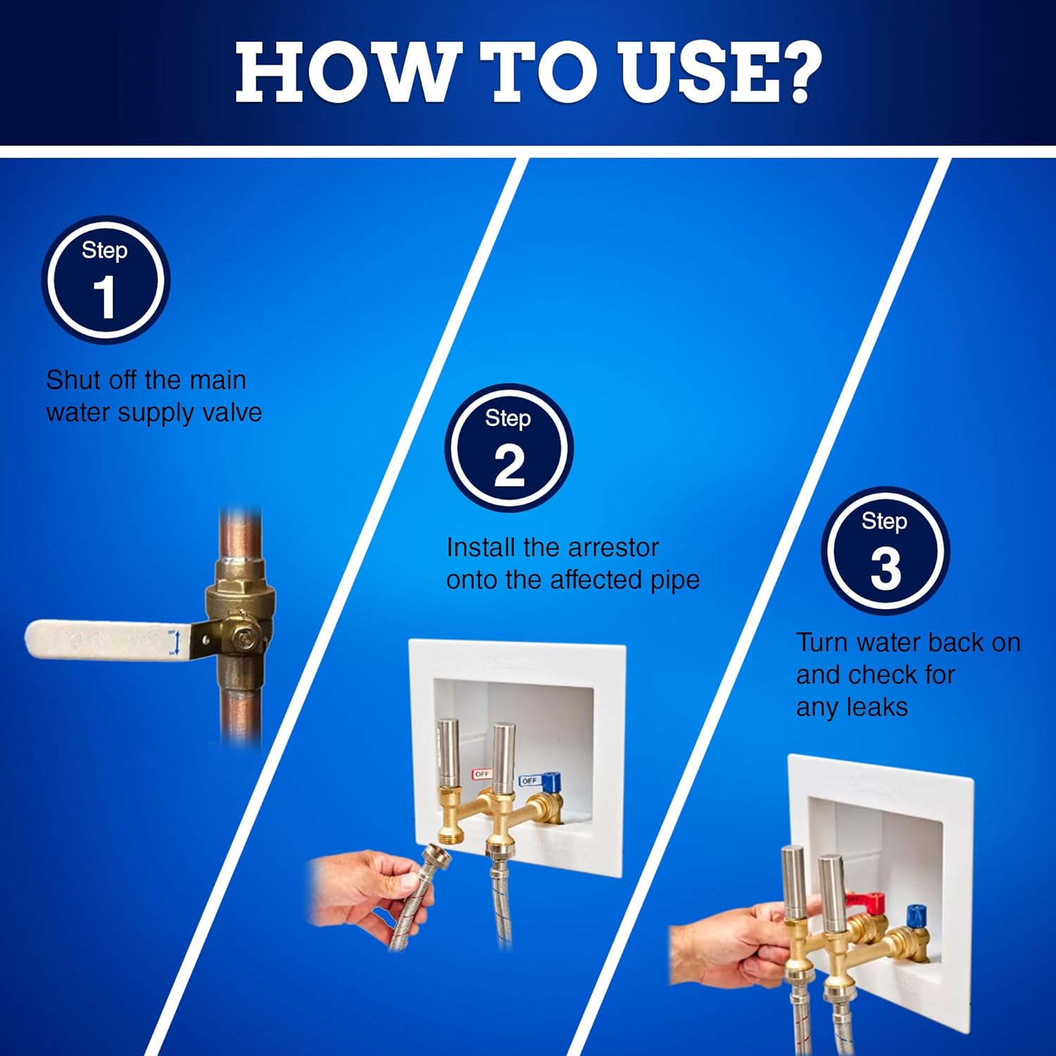 New Age America® 2pcs Angle 3/4" Hammer Arrestors AquaFlow 360™ | Washing Machine Water Hammer Arrestor | 3/4" Male GHT & 3/4" Swivel Female GHT | 304 Stainless Steel & Lead-Free Brass
