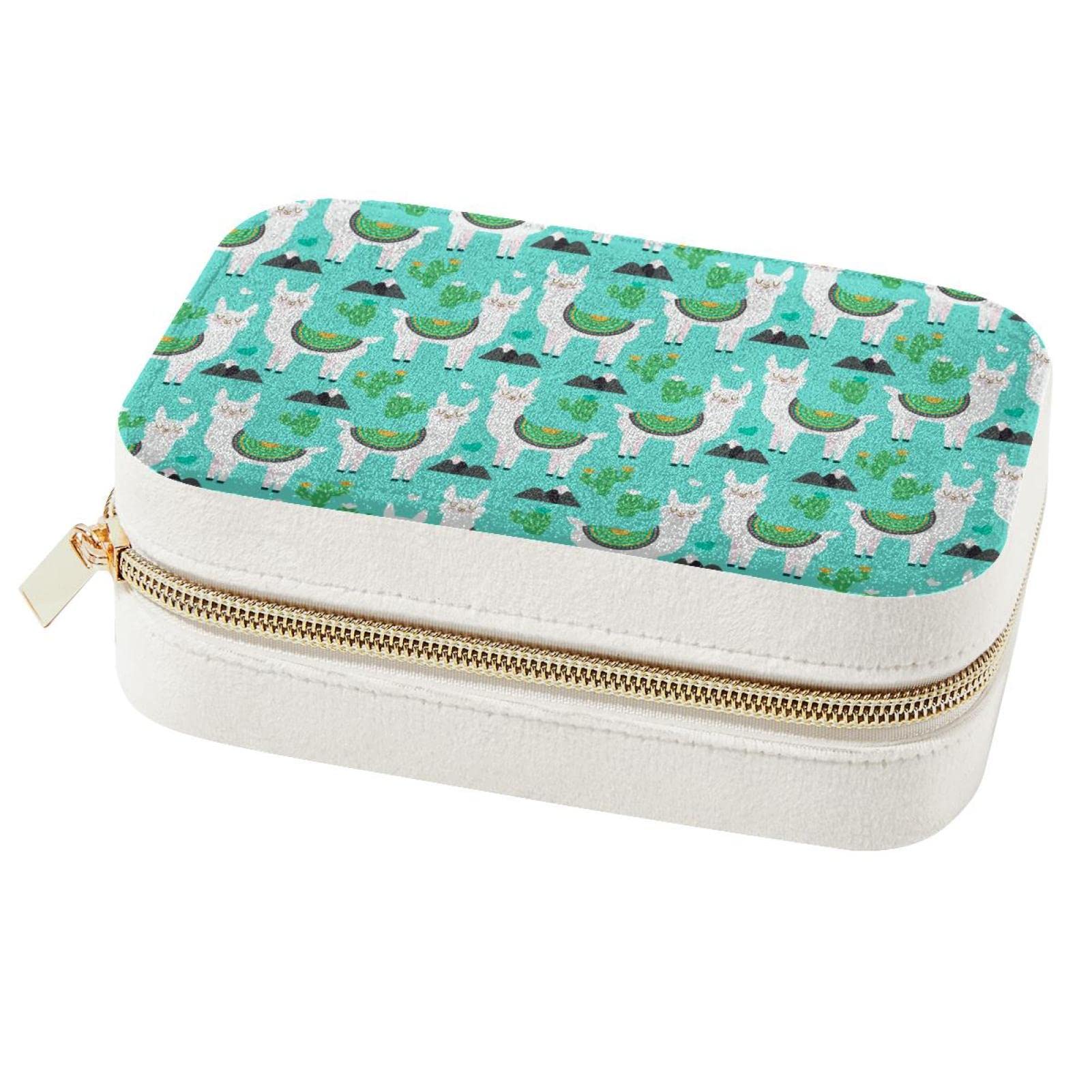 Boîte à bijoux alpaga : mini organiseur de voyage compact pour bagues et colliers