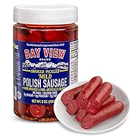 Vista 10 de Bay View - Salchicha polaca ahumada en escabeche, sin MSG, sin gluten, sin soja, 0g de azúcar, 7g de proteína, ahumada con madera dura, delicioso