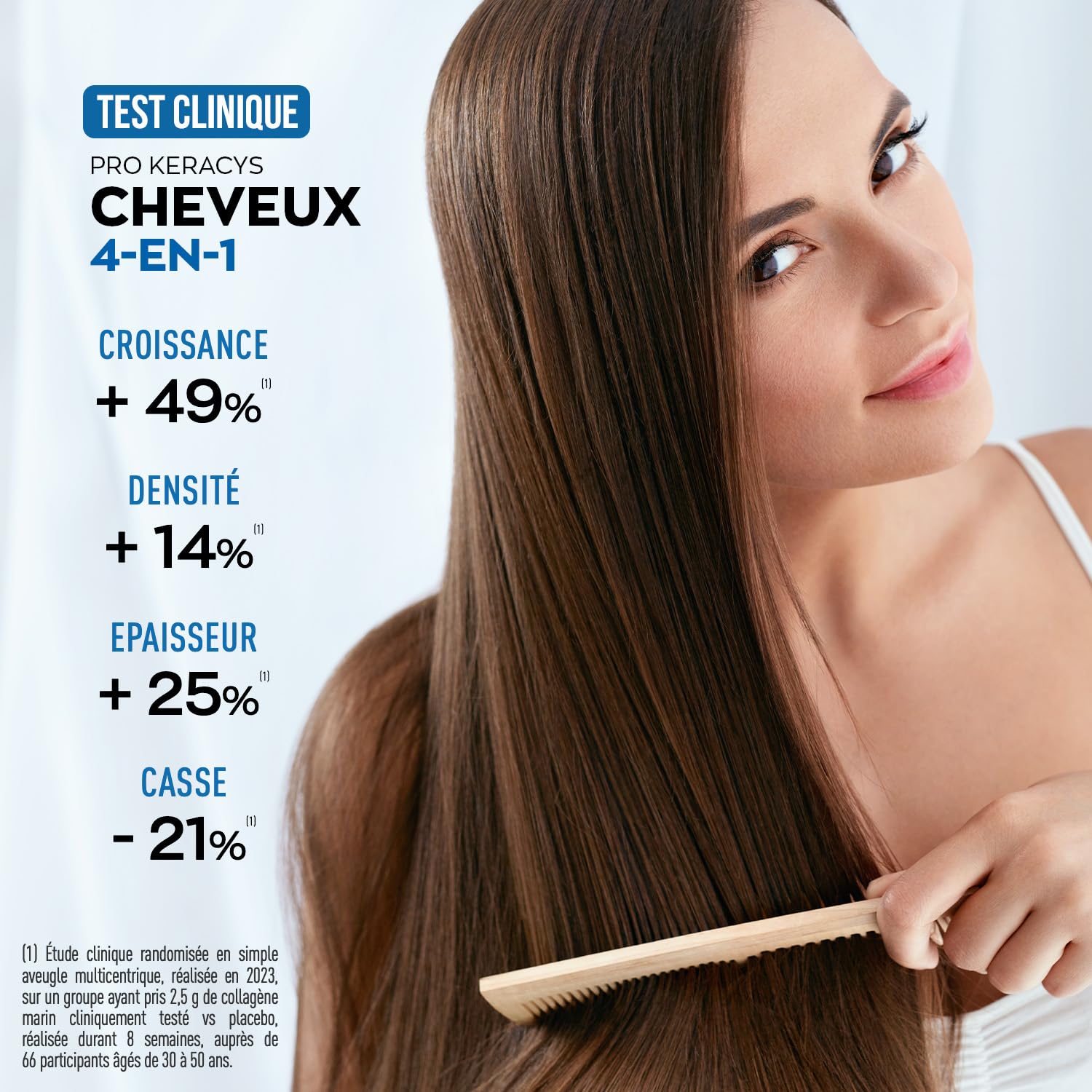 Granions Pro Keracys Cheveux 4en1 300 g | Complement Alimentaire Cheveux - Collagene Marin, Biotine, Selenium, Keratine, Zinc, Vitamine B6 - Grenade - 300g