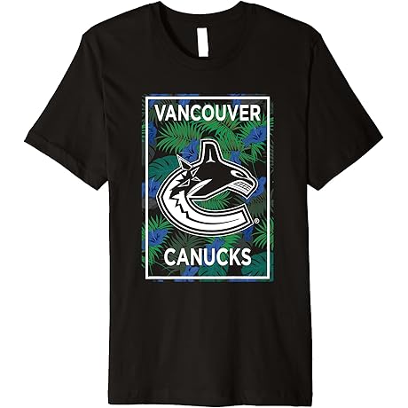 Vancouver Canucks Surf & Skate NHL Premium Palm Print T-Shirt