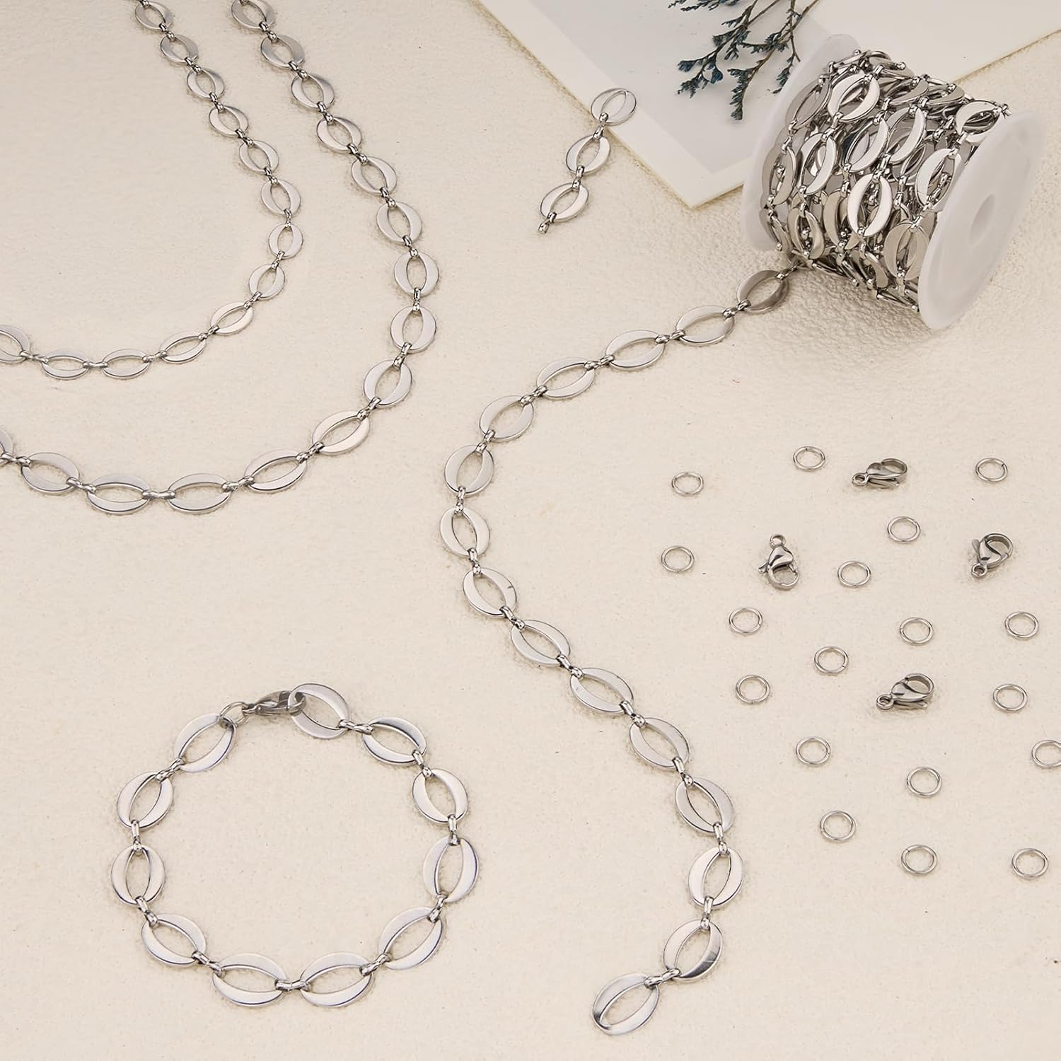 YOUBEIYEE 2 Meters Stainless Steel Oval Chain for Jewelry Making Men and Women Necklace Bracelet DIY Chains Bulk - Image 4