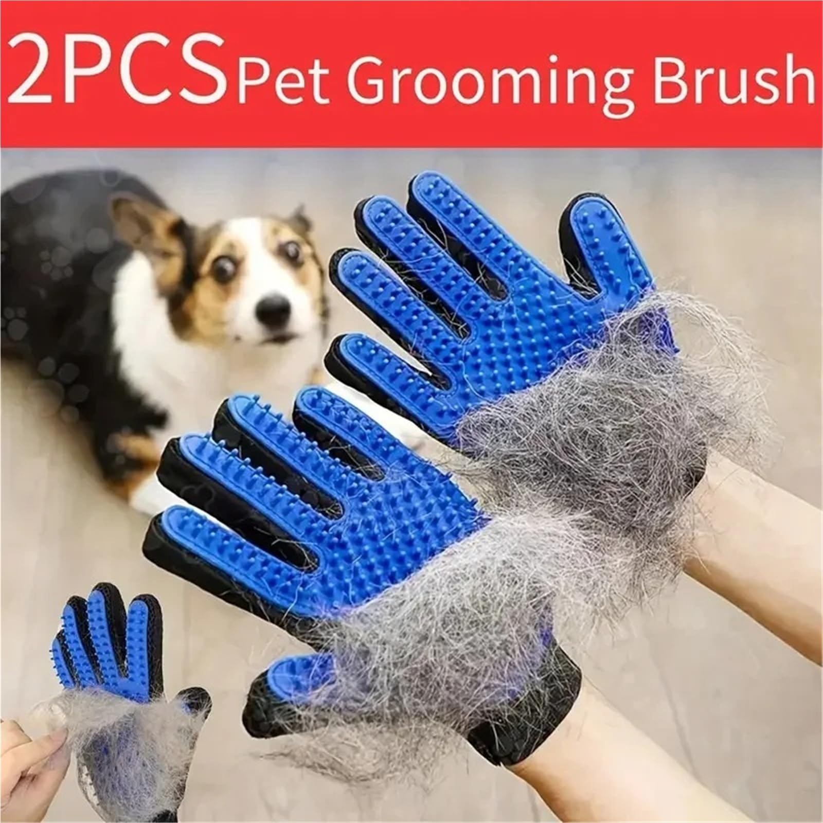Confezione da 2 Guanti for depilazione for Cani e Gatti, deshedding e Spazzola for Massaggio