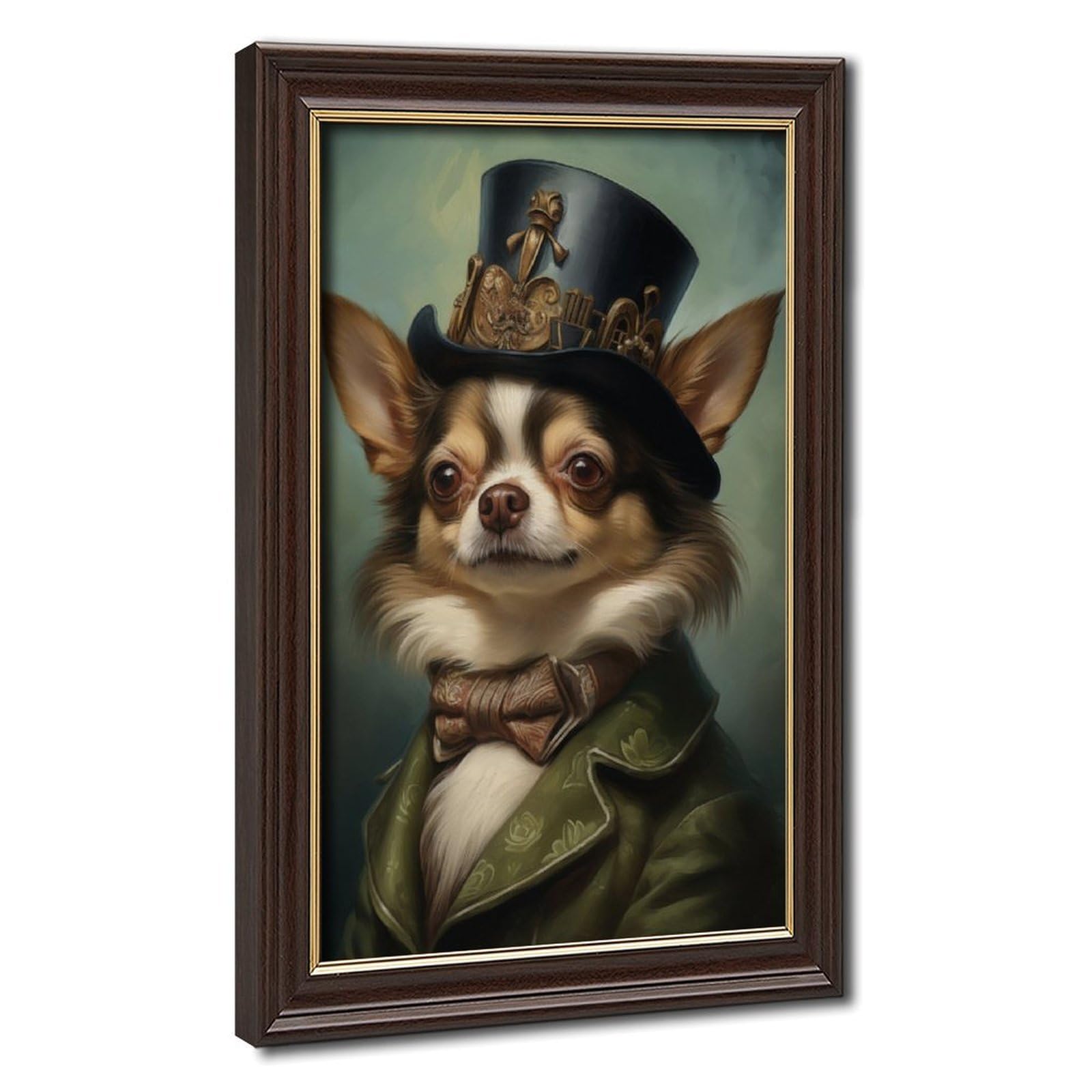 Pyberon Mokume Gane Frame-Style Chihuahua Canvas Poster For Bedroom Decor Gift