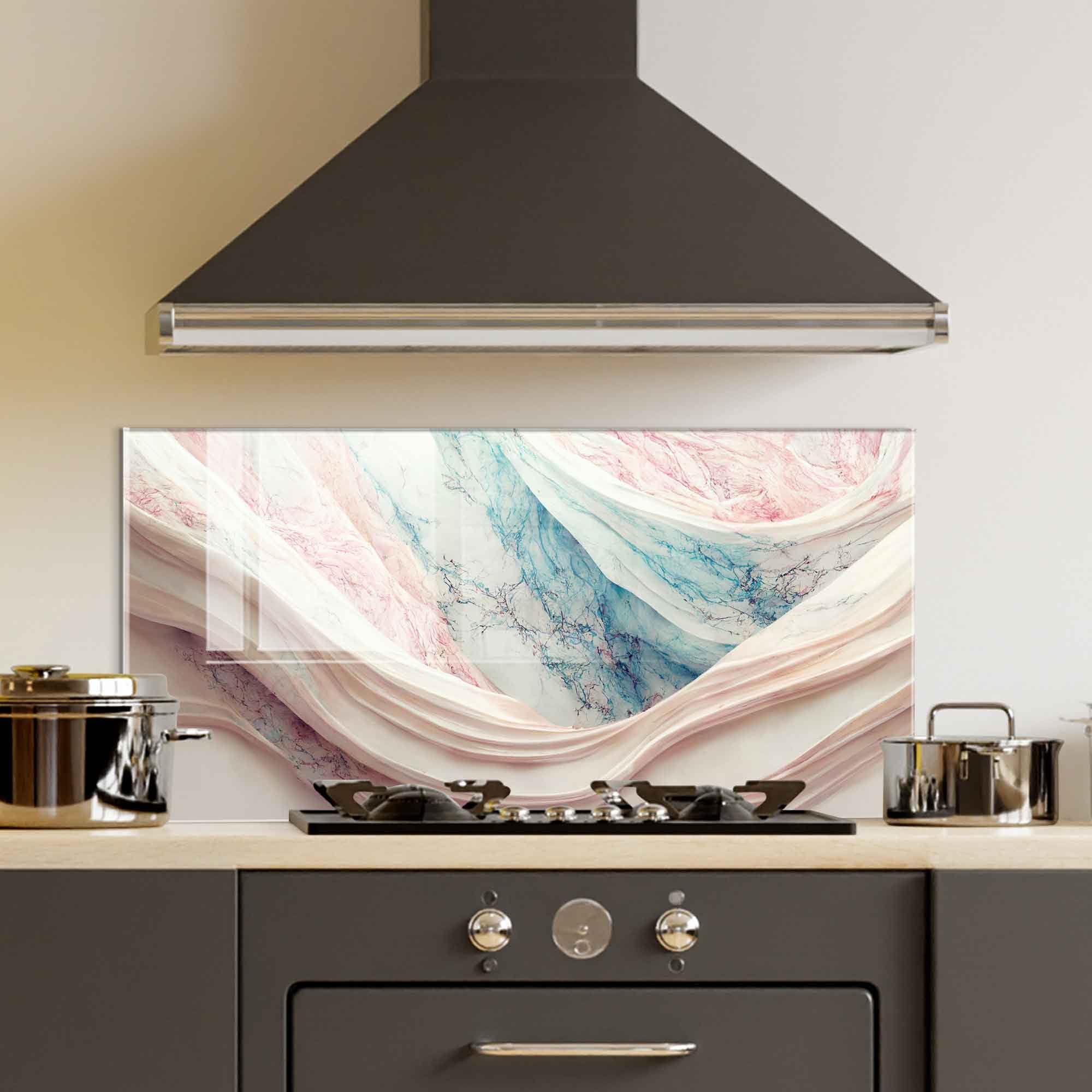 Roggmard Tempered Glass Kitchen Backsplash, Stove Back Top Cover, Splashback Tile, Kitchen Sink Cover Splash Guard, Home Wall Decor (55x27.5''(140x70cm))