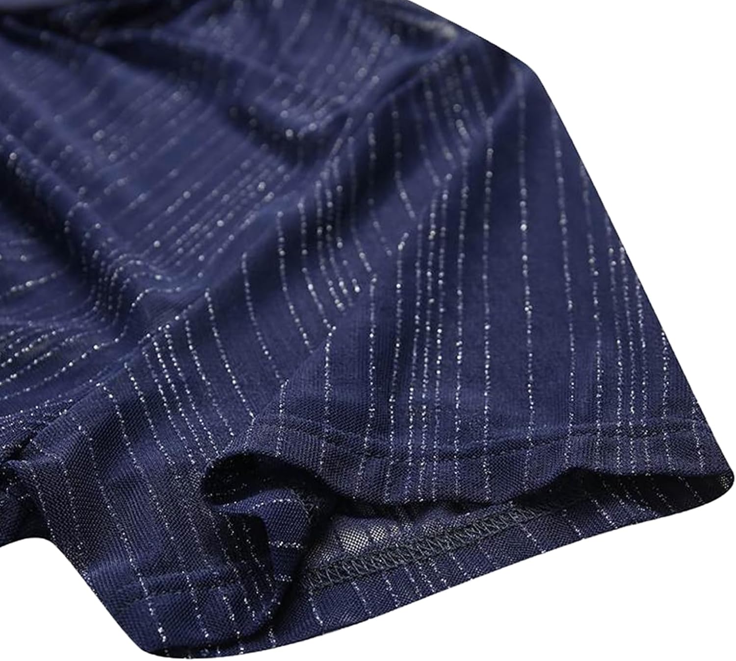 Evankin Mens Sexy Glitter Shirt Top See Through Lace Short Sleeve T-Shirt Sheer Mesh Undershirts to Show Muscle - Image 4