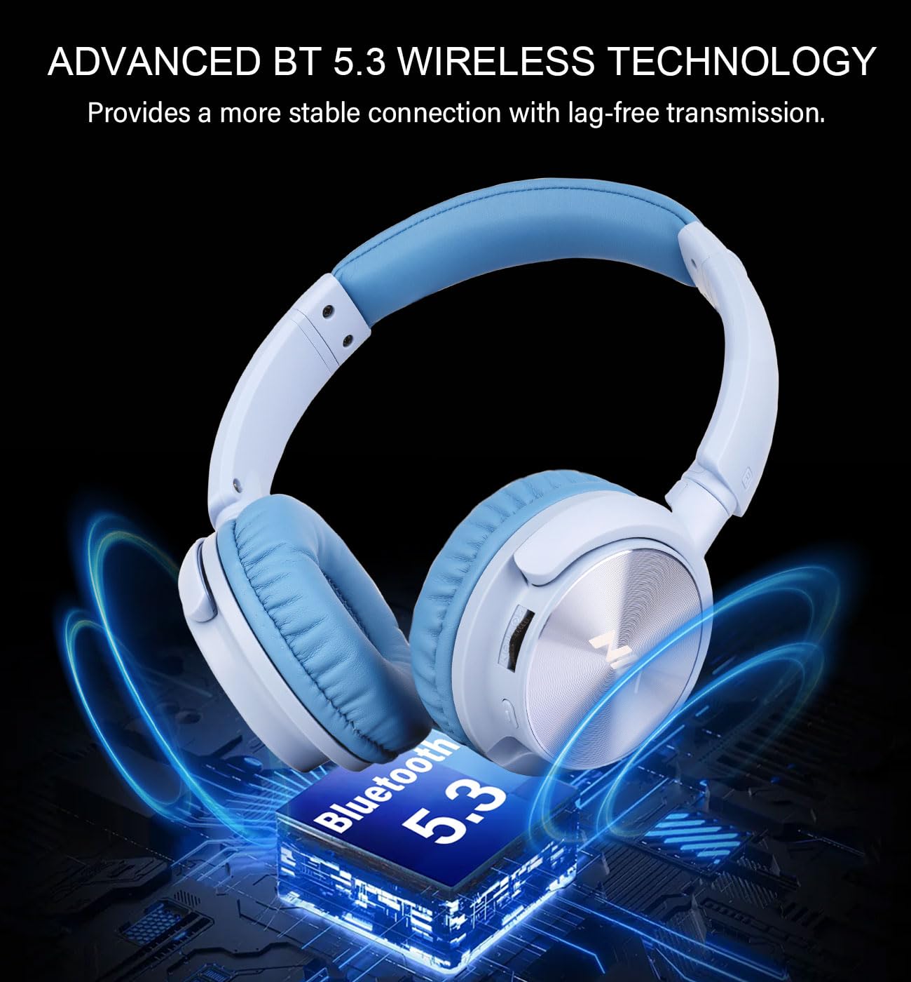 XuanGui Wireless On Ear Headphones, Hi-Fi Stereo Sound Bluetooth Headphones, 12H Playtime, Bluetooth 5.3 - Image 3