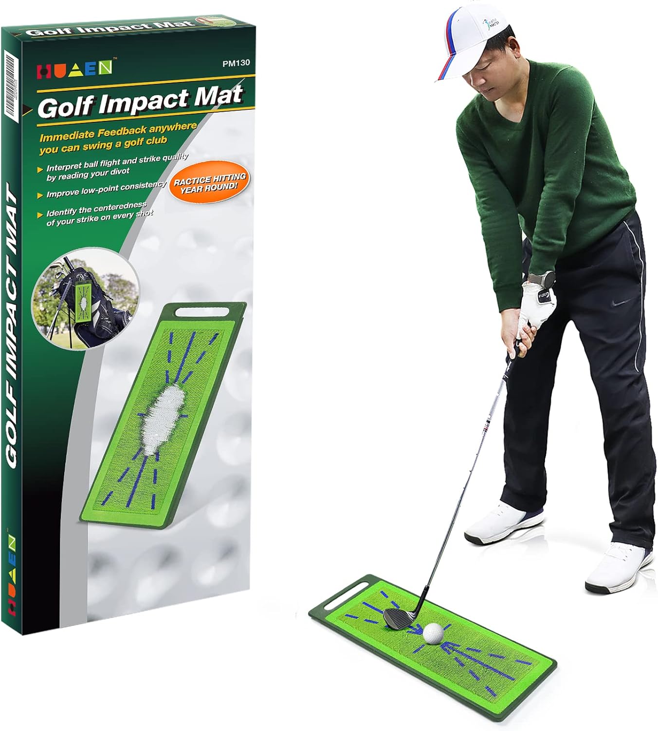 ENHUA GOLF Training Mat for Swing Detection Batting,Premium Golf Impact