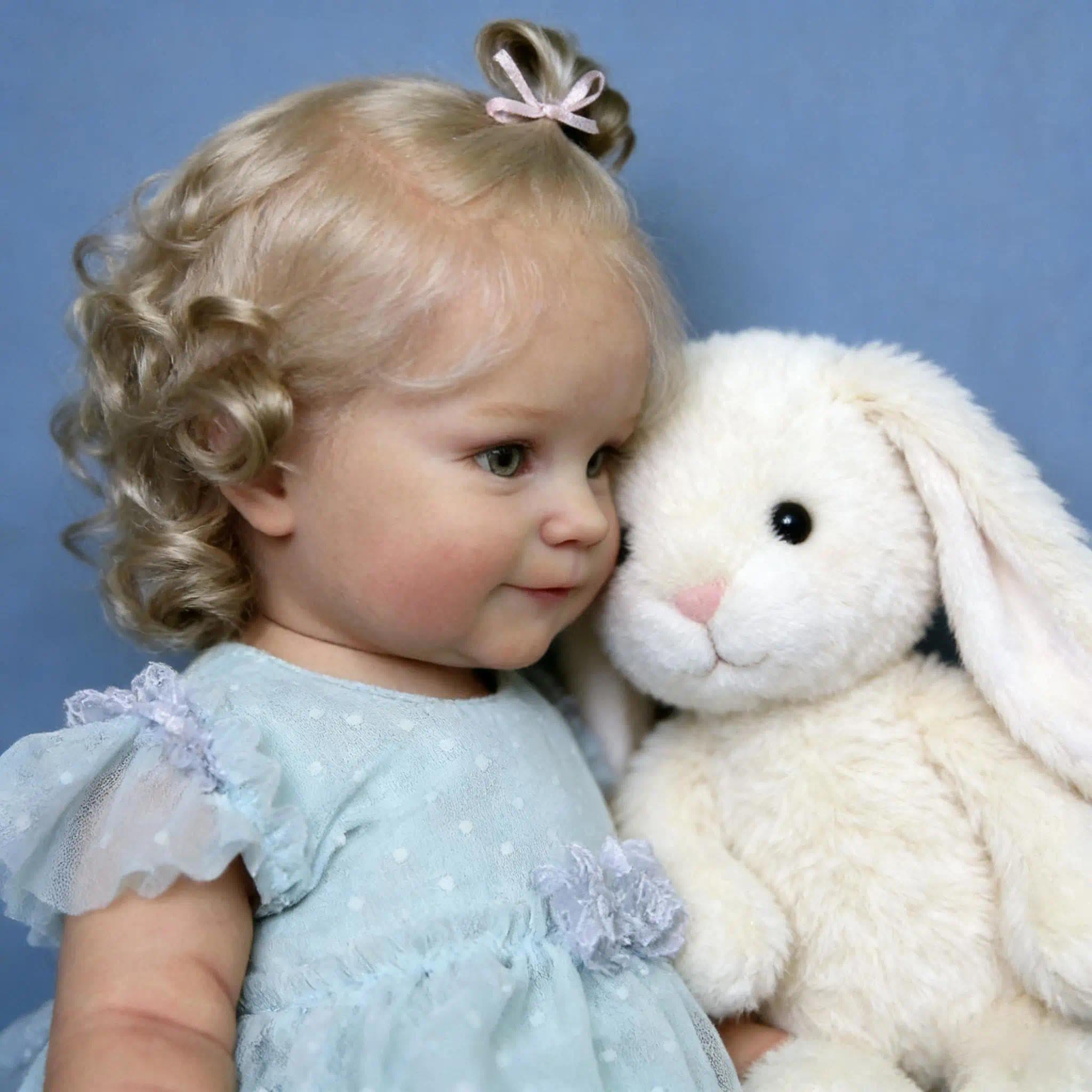 Zero Pam Bebe Reborn Fille Ouvrir Yeux, 50CM Poupée Princesse avec des Cheveux Implantés, Bebe Reborn Fille Silicone Plein Corps, Sourire comme Une Vraie Baby Poupée des pour 3 Enfants