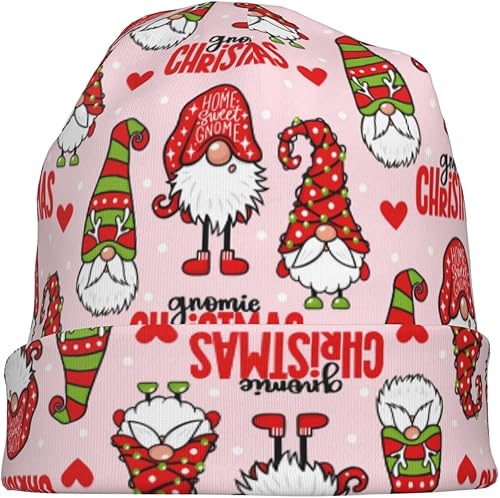 Miniatura 7 de Oupoiey Christmas Pattern Beanie Hat Warm Skull Cap Adult Knitted Hat Baggy Slouchy Chemo Cap for Women Men