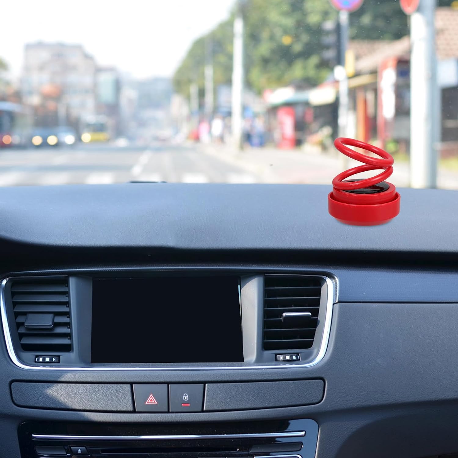 Portable Solar Powered Car Molecular Heater with Dual Ring Rotating Design, User-Friendly and Cream Abs Material, for Vehicle Dashboard Decoration and Office Aromatherapy
