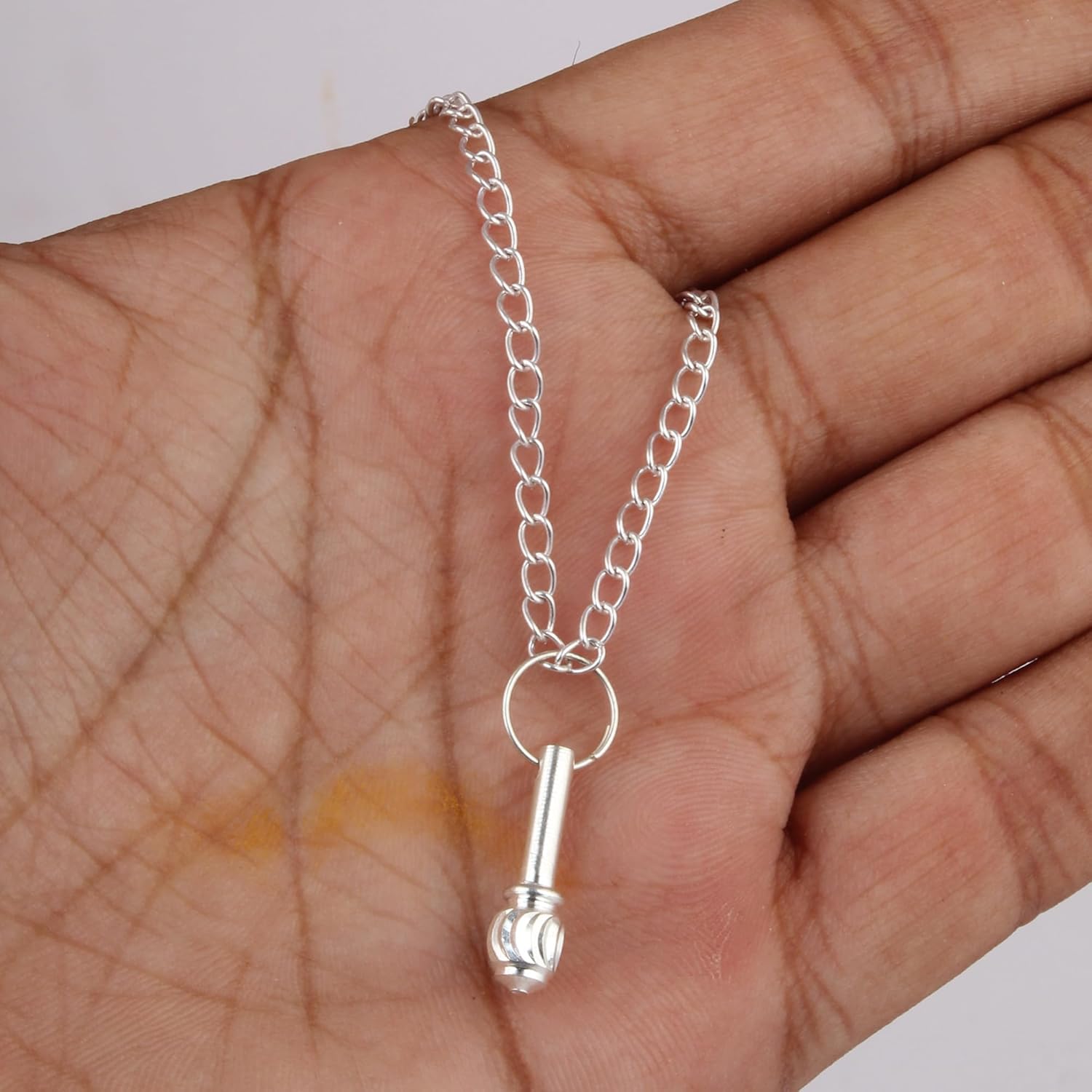 Rudra Empire Silver Hanuman Ji Gada Pendant for Men Women - Image 2