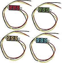 Uonlytech Herramienta para Batería de Coche 4 Piezas Voltímetro Digital Rango de 0 a 100 V Medidor de Voltímetro Práctico Y Seguro Color Amarillo