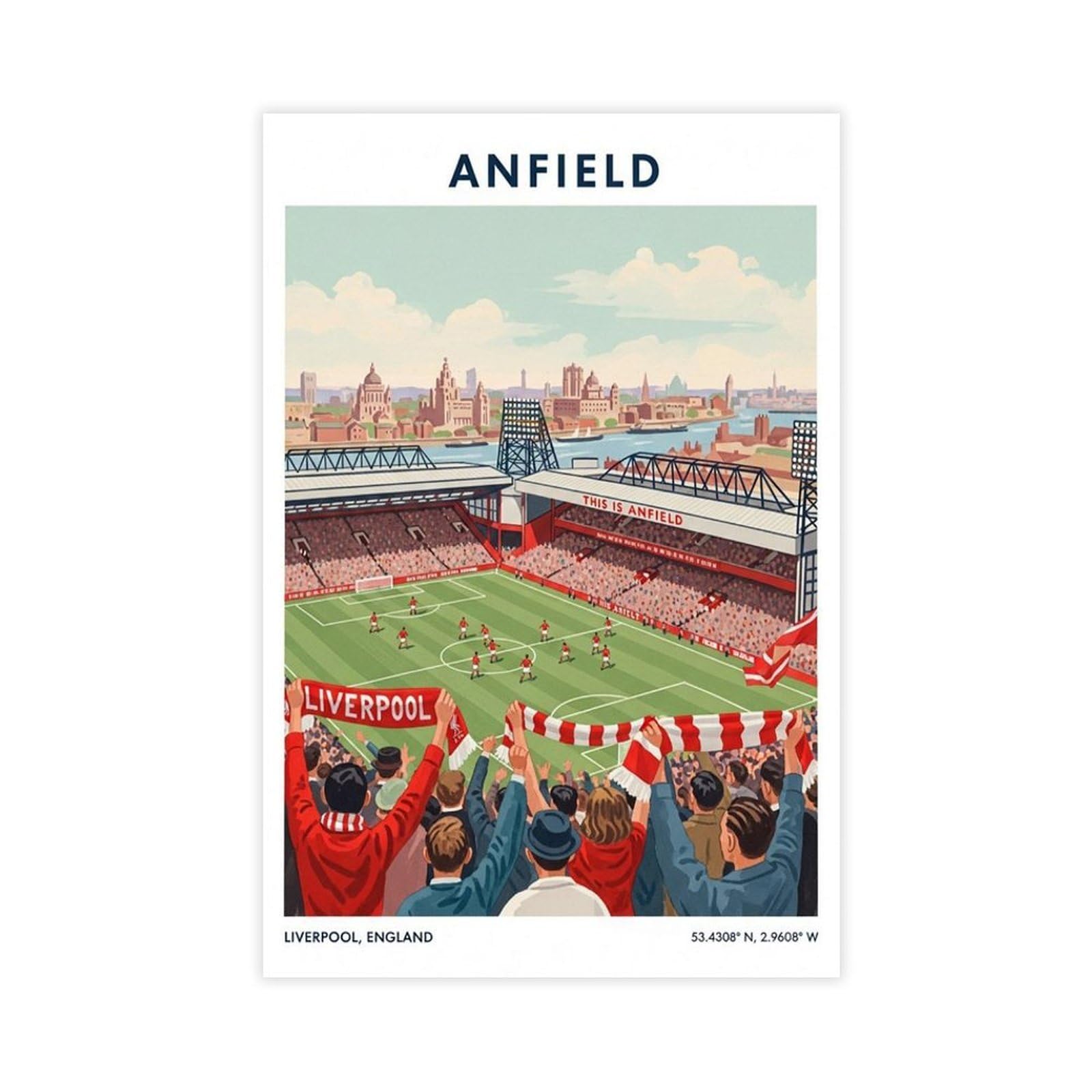 Anfield Liverpool Football Stadium Canvas Poster for Office Decor Gift